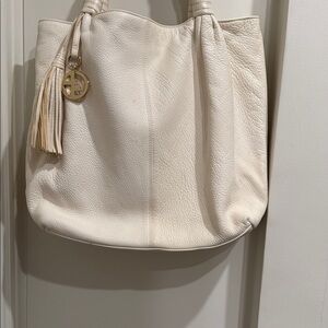 Giorgio Armani Cream Tote Bag with Tassel